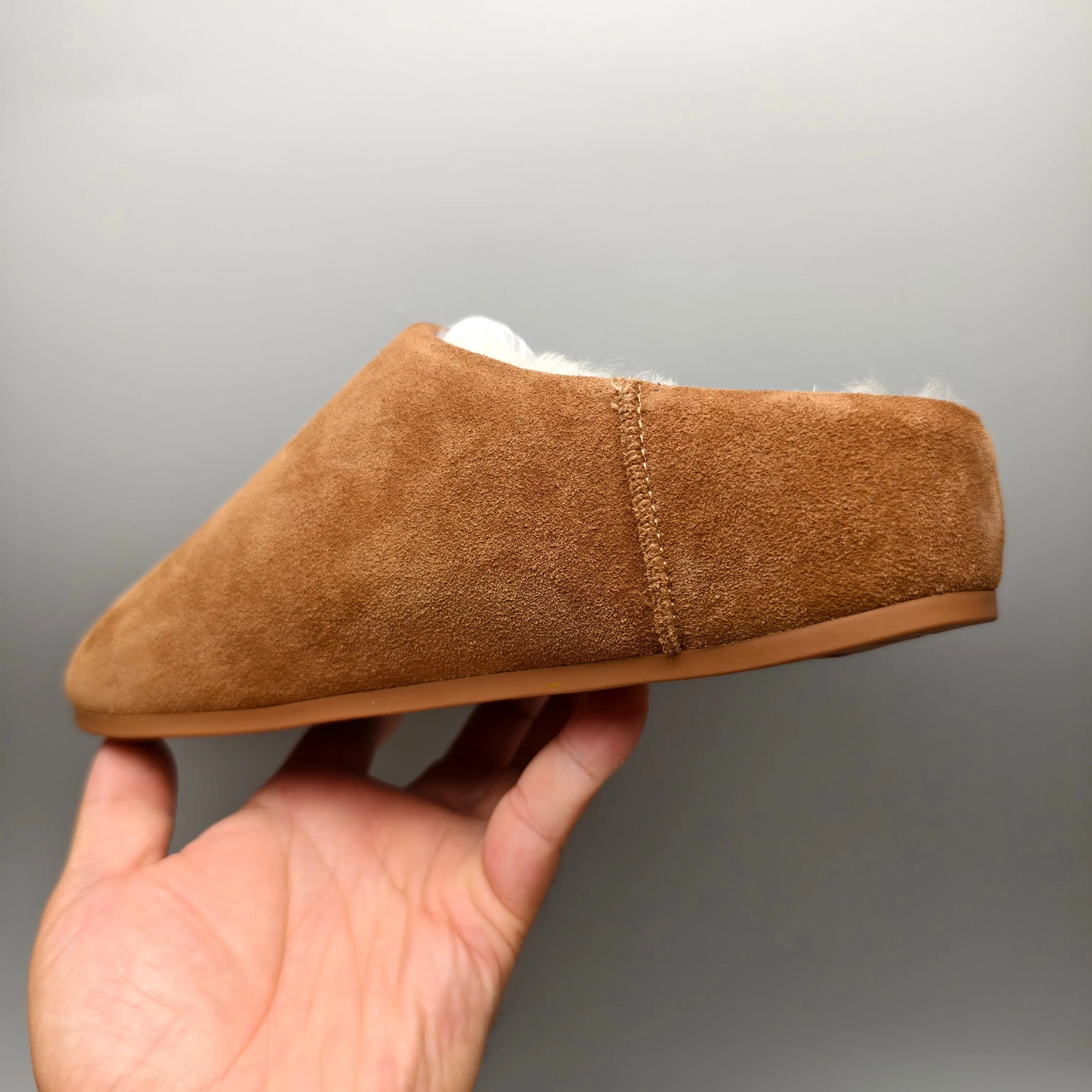 💰440 UGG sheepskin all-in-one snow boots 1390 home slip-on casual shoes Color: Maroon Black Sand Green Matching Size: 35-40